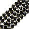 Natural Golden Sheen Obsidian Beads Strands, Faceted, Rhombus, 8~8.5x8~8.5mm, Hole: 1mm, about 37pcs/strand, 15.35''(39cm)