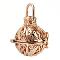 Rack Plating Brass Cage Pendants, Nickel Free, For Chime Ball Pendant Necklaces Making, Hollow Round, Light Gold, 26x26x21.5mm, Hole: 7x10mm, inner measure: 18mm