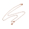 Brass Cable Chain Necklaces for Women, with 304 Stainless Steel Lobster Clasp & Flower Pendant, Rack Plating, Lead Free & Cadmium Free, Long-Lasting Plated, for Half Drilled Beads, Rose Gold, 16.93 inch(43cm)