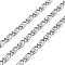 304 Stainless Steel Lumachina Chains, Faceted Unwelded, with Spool, Stainless Steel Color, 8.5x3.5x1mm