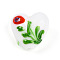 Handmade Bumpy Millefiori Glass Beads, Heart & Flower, White, 19.5~20.5x19.5~20x11~12mm, Hole: 1.5~2mm