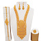 Oval Bracelets & Earrings & Necklaces & Rings Sets, Golden, Earring: 1.97 inch(50mm)