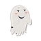 Halloween Printing Acrylic Pendants, Ghost Charms, White, 41x29x2mm, Hole: 1.8mm