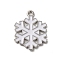 Winter Theme Alloy Enamel Pendants, Platinum, Snowflake, 21.5x17x1.5mm, Hole: 1.5mm