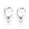 Brass Lobster Claw Clasps, Long-Lasting Plated, Nickel Free, 925 Sterling Silver Plated, 15x9x3mm, Hole: 1.8mm