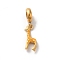 Ion Plating(IP) 304 Stainless Steel Enamel European Dangle Charms, Large Hole Pendants, Giraffe, Golden, 28mm, Giraffe: 17x8.5x3mm, Hole: 4.5mm