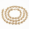 PVD Vacuum Plating 201 Stainless Steel Jewelry Sets, Coffee Bean Chain Necklaces and Bracelets, with Lobster Claw Clasps, Oval, Golden, 23.6 inch(60cm)