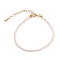 Faceted Electroplate Glass Beaded Bracelets, with Golden Plated Brass Spring Ring Clasps, Rondelle, Misty Rose, 7-1/2 inch(19cm)