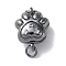 Brass Magnetic Clasps with Jump Ring, Cadmium Free & Nickel Free & Lead Free, Paw Print, Gunmetal, 12.5x9.5x6mm, Hole: 2mm