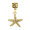 Tibetan Style Alloy European Dangle Charms, Large Hole Pendants, Starfish, Antique Golden, 32.5mm, Starfish: 20.5x19.5x3mm,  Hole: 5mm