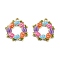 Easter Alloy Enamel Pendants, Golden, Egg Wreath, 22x19.5x1.5mm, Hole: 1.5mm