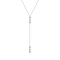 925 Sterling Silver Pave Clear Cubic Zirconia Geometric Flat Round Pendant Long Tassel Y Necklaces for Women, Silver, 13.78 inch(35cm)