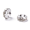 Iron Crystal Rhinestone Spacer Beads, Grade A, Rondelle, Waves Edge, Silver, 10x3.5mm, Hole: 2mm