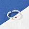 925 Sterling Silver Rings, with Enamel, Heart, 925 Sterling Silver Plated, 3mm