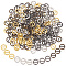 200Pcs 4 Colors Mini Flat Round Shape Alloy Buckle Clasps, For Doll Webbing, Strapping Bags, Garment Accessories, Mixed Color, 8x1mm, Hole: 4.5x2.5mm, 50pcs/color