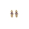 Brass Pave Cubic Zirconia Connector Charms, DIY Jewelry Bracelet Accessories, Golden, Rhombus Links, Purple, 16x6mm