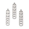 Non-Tarnish 304 Stainless Steel Pendants, Laser Cut, Moon Phases Charm, Stainless Steel Color, 28.5x6.5x1mm, Hole: 1mm
