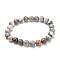 Natural Polychrome Jasper/Picasso Stone/Picasso Jasper Stretch Beaded Bracelets, Round, Inner Diameter: 2-1/8 inch(5.5cm), Beads: 8~9mm