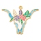 Alloy Enamel Pendants, Golden, Cattle Head with Flower Charm, Sky Blue, 34x42x3mm, Hole: 2mm, 10pcs/set
