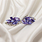 Crystal Glass Hair Barrettes, Hair Accessories for Women & Girls, Bowknot, Lilac, 70x20mm