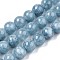 Dyed Natural Quartz Round Bead Strands, Imitation Aquamarine, 8~9mm, Hole: 1mm, about 46pcs/strand, 15.3 inch