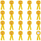 Polyester Ribborn Brooches, Flat Round Badge for Graduate Party Decorations, Yellow, 155x75mm