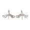 Eco-Friendly Brass Pendants, with Jump Ring, Lead Free & Cadmium Free, Dragonfly Charm, Platinum, 20x27x3mm, Hole: 3mm