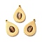 Ion Plating(IP) 304 Stainless Steel Pendants, with Cat Eye, Teardrop Charm, Golden, 21x13.5x4mm, Hole: 1.4mm