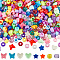 SUNNYCLUE 700pcs Multi Shape Pony Beads Assorted Plastic Beads Cute Colorful Star Heart Butterfly Mixed Shape Pony Bead Bulk for Jewelry Making Friendship Hair Braiding DIY Supplies Accessories