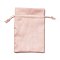 Velvet Cloth Drawstring Bags, Jewelry Bags, Christmas Party Wedding Candy Gift Bags, Rectangle, Light Coral, 15x10cm