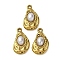 304 Stainless Steel Pendants, Teardrop, with ABS Plastic Imitation Pearl, Ion Plating(IP), Golden, 22.5x13.5x6.5mm, Hole: 1.8mm