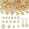 150Pcs 15 Styles Rack Plating Iron Pendants, with Crystal Rhinestone, Cadmium Free & Nickel Free & Lead Free, Mixed Shape, Light Gold, 13~26.5x9.5~22x4.5~7.5mm, Hole: 1~1.6mm, 10Pcs/style