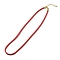 Nylon Milan Cord Necklace Making, with Brass Findings and Stainless Steel Claw Lobster Clasps, Golden, Long-Lasting Plated, Tomato, 17.91~18.31 inch(45.5~46.5cm)