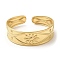 304 Stainless Steel Cuff Bangles, Flower Open Bangles for Women, Real 18K Gold Plated, Inner Diameter: 2x1-7/8 inch(5.2x4.7cm), 11.5~18mm