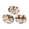 Opaque Cellulose Acetate Pendants, Comb with Leopard Print Pattern, Bisque, 50x44x2.5mm, Hole: 3mm