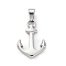 304 Stainless Steel Pendants, Anchor Charms, Stainless Steel Color, 30x21x3.5mm, Hole: 7.5x5mm