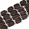 Natural Ice Obsidian Beads Strands, with Seed Beads, Rectangle, 11~13.5x8~9x4~5.5mm, Hole: 0.9mm, seed beads: 3x3x2, about 27~28pcs/strand, 15.35''(39cm)