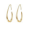 Teardrop Brass Dangle Earrings, Golden, 30mm