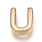 Brass Charms, for Personalized Name Necklace Making, Long-Lasting Plated, Real 18K Gold Plated, Letter.U, U: 8.5x6.5x3mm, Hole: 1.6mm