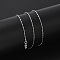 Brass Ball Chain Necklaces for Women, with 304 Stainless Steel Lobster Clasp, Rack Plating, Lead Free & Cadmium Free, Long-Lasting Plated, Platinum, 17.52 inch(44.5cm)
