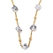 Golden Tone 304 Stainless Steel Boho Beaded Necklaces, Resin Cube Bib Necklaces for Women, Dark Gray, 17.32 inch(44cm)