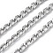 Oxidation Aluminum Cuban Link Chains, with Spool, Unwelded, Platinum, 12.5x7.5x2mm, about 131.23 Feet(40m)/Roll