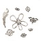 Tibetan Style Alloy Links Connectors, Mixed Shapes, Antique Silver, 11~69x6.5~54x1~5mm, Hole: 1~3mm