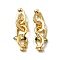 Rack Plating Brass Micro Pave Cubic Zirconia Fold Over Clasps, Cadmium Free & Lead Free, Long-Lasting Plated, Real 18K Gold Plated, Clasps: 13x4.5mm, Oval: 11x9x2mm, Shackle Clasps: 14.5x11x4mm, Hole: 3mm