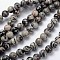 16 inch Gemstone Strands, Round,  Black Silk Stone/Netstone, Bead: 10mm in diameter, hole: 1mm. about 40pcs/strand