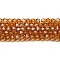Transparent Electroplate Glass Beads Strands, Pearl Luster Plated, Faceted, Bicone, Dark Orange, 6x6mm, Hole: 1mm, about 45~47pcs/strand, 9.65~9.84 inch(24.5~25cm)