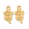 Ion Plating(IP) 304 Stainless Steel Pendants, Flower Charm, Real 18K Gold Plated, 19.5x10x1.5mm, Hole: 2mm