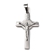 304 Stainless Steel Religion Jesus Cross Pendants, Stainless Steel Color, 37.5x21x4.5mm, Hole: 4x7.5mm