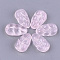 Transparent Spray Painted Glass Pendants, Grape, Pink, 18x10.5x6mm, Hole: 1mm