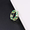 Transparent Resin Finger Rings, Apple, Green Yellow, Inner Diameter: 16mm